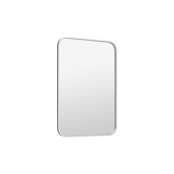 A&E Bath & Shower Modern 24-in Silver Rectangular Bathroom Mirror