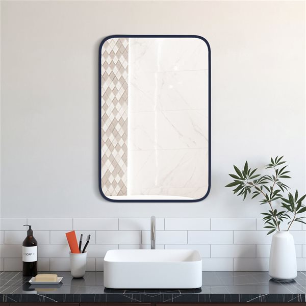 Miroir de salle de bain par A&E Bath & Shower rectangulaire bleu 24 po