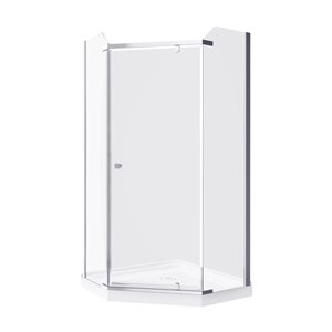 A&E Bath and Shower Polished Chrome 75 x 40 x 40-in 2-Piece Neo-angle Corner Shower Kit
