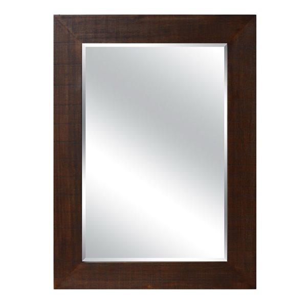 A&E Bath & Shower Modern 31.5-in Brown Rectangular Bathroom Mirror ...