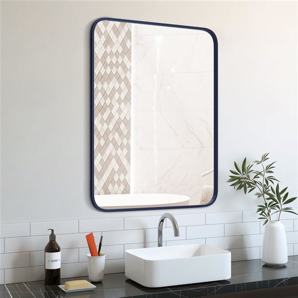 Miroir de salle de bain par A&E Bath & Shower rectangulaire bleu 30 po