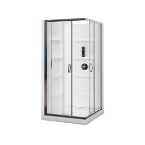 A&E Bath and Shower Chrome 73.77 x 35.98 x 35.98-in 3-Piece Square Corner Shower Kit