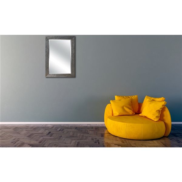 A&E Bath and Shower Modern 27.5-in Vintage Silver Rectangular Bathroom Mirror