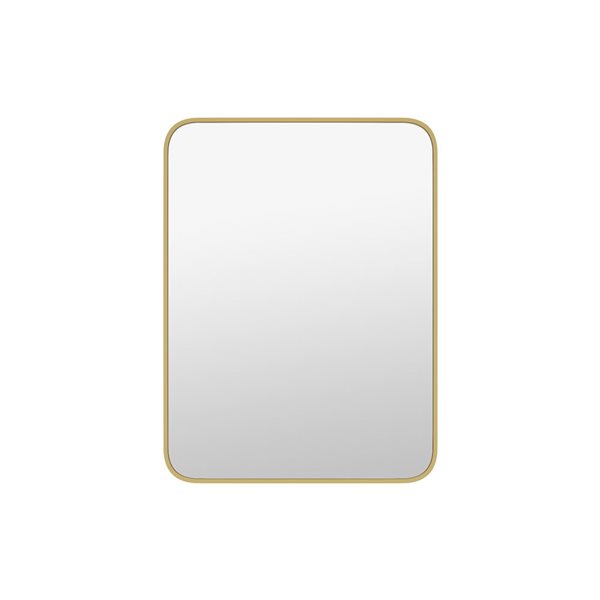 A&E Bath & Shower Modern 30-in Gold Rectangular Bathroom Mirror