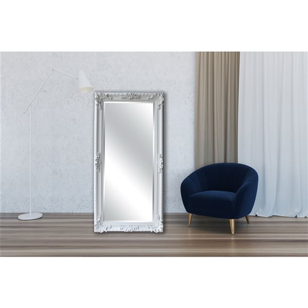 Miroir de salle de bain par A&E Bath & Shower rectangulaire blanc mat 35,4 po