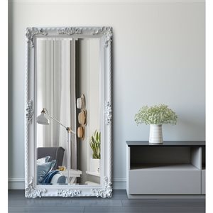 A&E Bath & Shower Modern 35.4-in Matte White Rectangular Bathroom Mirror