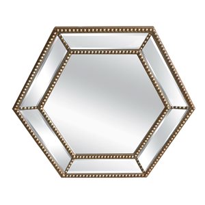 Miroir de salle de bain par A&E Bath & Shower hexagonale champagne 23 po