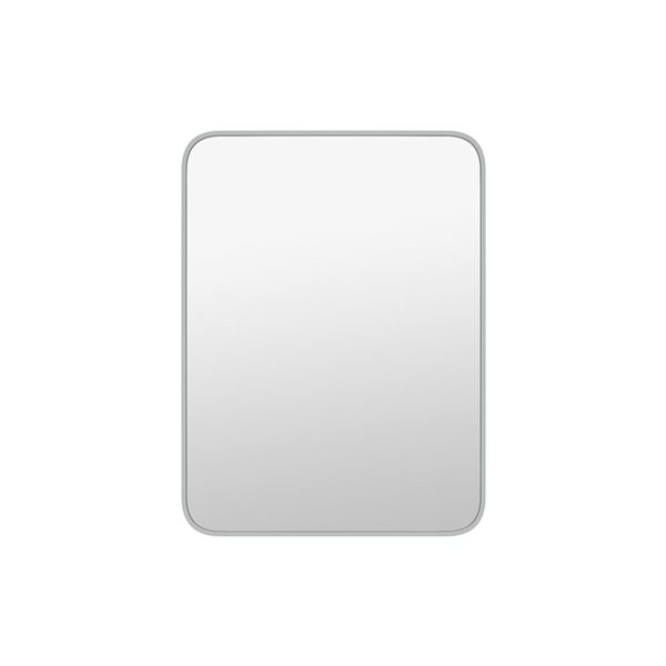 A&E Bath & Shower Modern 30-in Silver Rectangular Bathroom Mirror