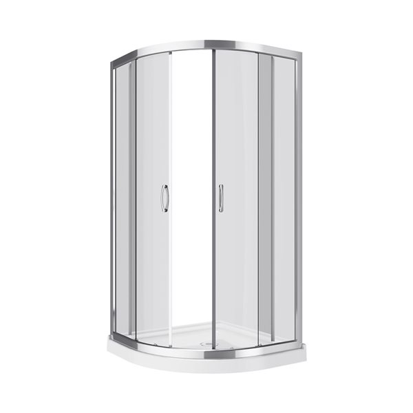 A&E Bath & Shower Polished Chrome 75 x 36 x 36-in 2-Piece Round Corner Shower Kit