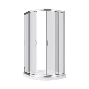 A&E Bath & Shower Polished Chrome 75 x 36 x 36-in 2-Piece Round Corner Shower Kit