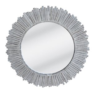 A&E Bath & Shower Modern 30-in Antique Grey Round Bathroom Mirror