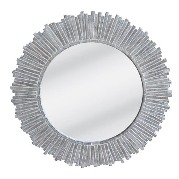 Miroir de salle de bain par A&E Bath & Shower rond gris antique 30 po