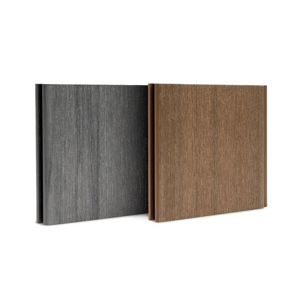 everhome Manhattan Grey and Savannah Brown Composite Fence Panel Sample 2-Pack - 5.9 x 5.8 in