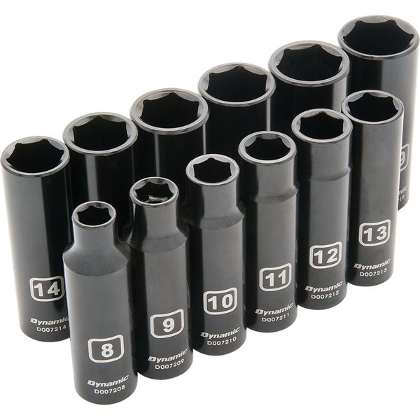 Dynamic Tools 12-piece Metric 3/8-in Drive 6-point Deep Socket Set