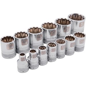 Dynamic Tools 13-piece SAE 3/8-in Drive 12-point Shallow Socket Set