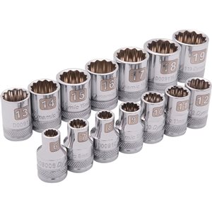 Dynamic Tools 14-piece Metric 3/8-in Drive 12-point Shallow Socket Set