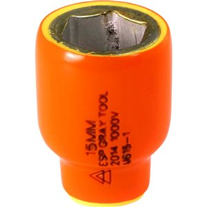 Gray Tools Metric 1/4-in Drive 6-point 15 mm Shallow Socket