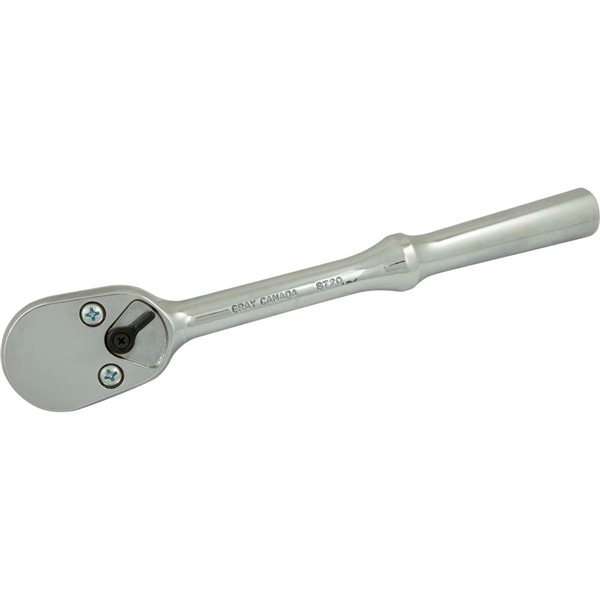 Gray Tools SAE and Metric Combination 1/2-in Drive 10-in Long 20T Chrome Reversible Ratchet