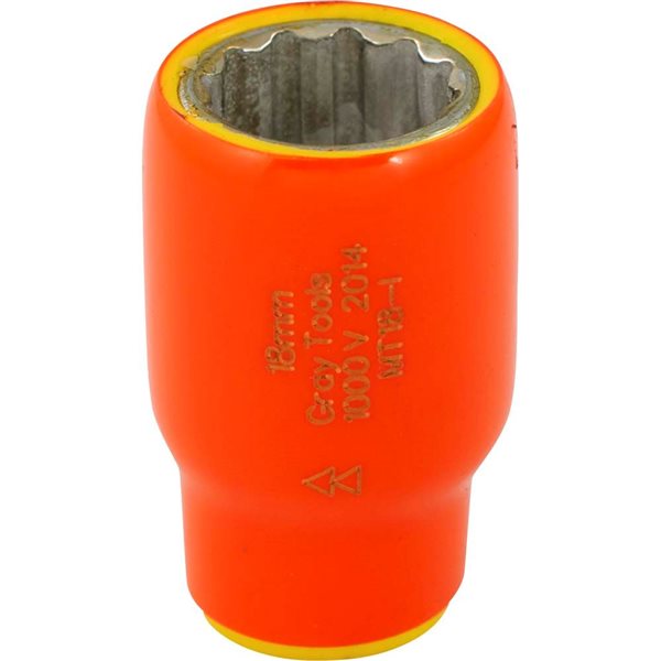 Gray Tools Metric 3/8-in Drive 12-point 18 mm Shallow Socket