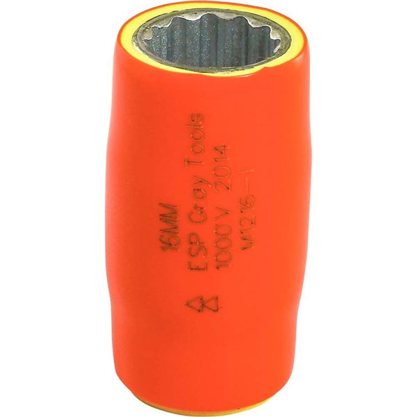 Gray Tools Metric 1/2-in Drive 12-point 16 mm Shallow Socket