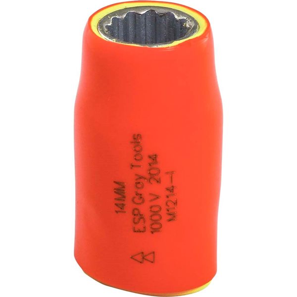 Gray Tools Metric 1/2-in Drive 12-point 14 mm Shallow Socket