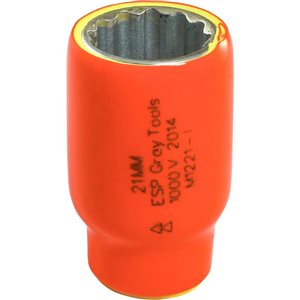 Gray Tools Metric 1/2-in Drive 12-point 21 mm Shallow Socket