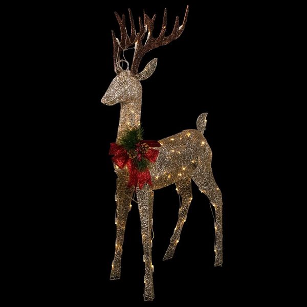 Northlight 48-in Freestanding Deer Front Door Decoration Kit with White LED