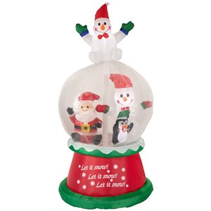 Northlight 6.75-ft Lighted Santa and Friends Snow Globe Inflatable Decor