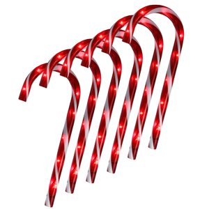 Northlight 12-in Freestanding Candy Cane Front Door Decoration Kit with Clear Incandescent Lights