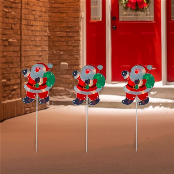 Northlight 25-in Freestanding Santa Front Door Decoration Kit with Clear Incandescent Lights