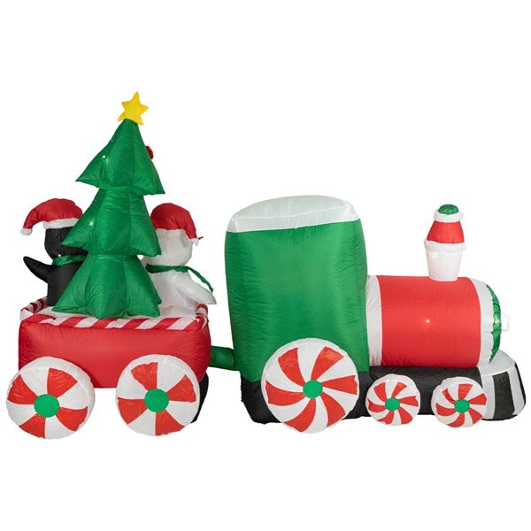 Northlight 8-ft Train with Santa and Friends Christmas Inflatable Decor
