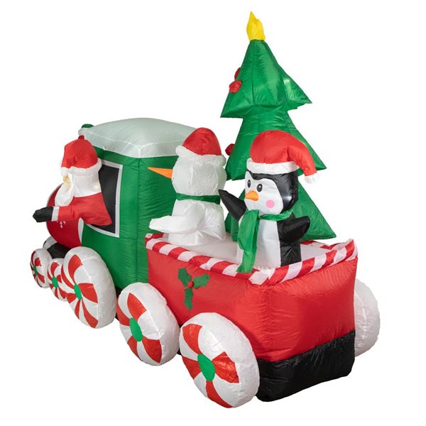Northlight 8-ft Train with Santa and Friends Christmas Inflatable Decor