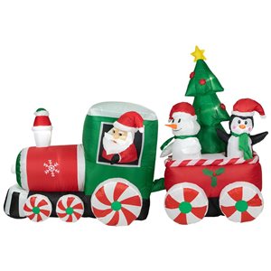 Northlight 8-ft Train with Santa and Friends Christmas Inflatable Decor
