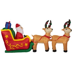 Northlightr 8-ft Santa's Sleigh and Reindeer Outdoor Christmas Inflatable Decoration