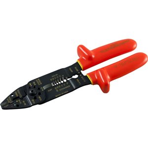 Gray Tools Stripper/cutter, 8-1/2" Long, Strips AWG 18/16/14/12/10, Insulated