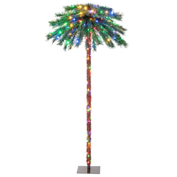 Costway 6ft PreLit Artificial Tropical Christmas Palm Tree with 210