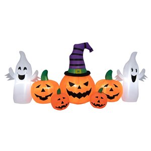 Costway 9-ft W Inflatable Halloween Pumpkins and Ghosts with LED Lights