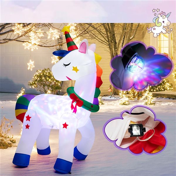 Costway 6-ft H Lighted Inflatable Magic Unicorn CM24089US | RONA