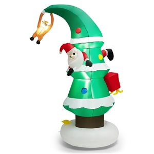Costway 8-ft H Lighted Inflatable Christmas Tree and Santa Claus