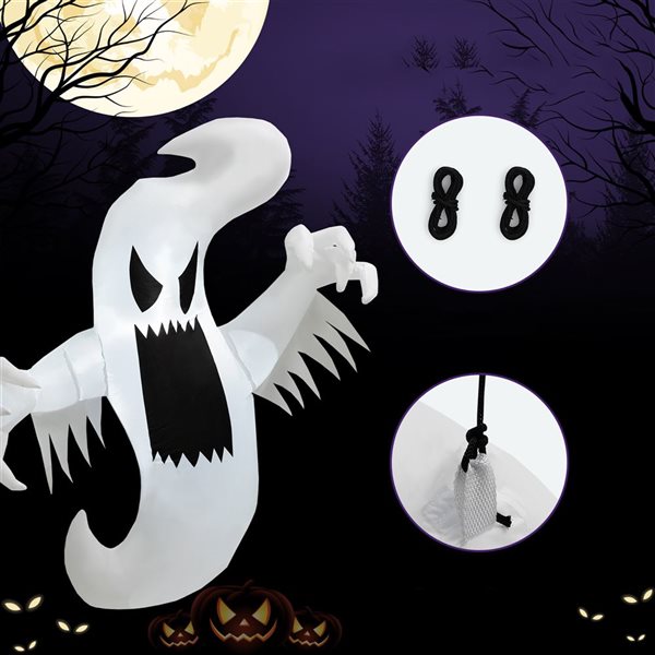 Costway 5-ft Halloween Inflatable Ghost Blow-up Hanging Decoration with Built-in LED Lights