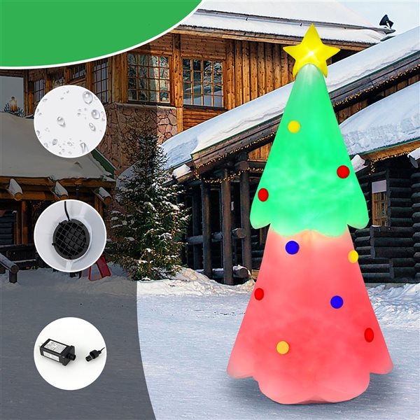 Costway 6.2-ft H Lighted Inflatable Xmas Tree with Topper Star