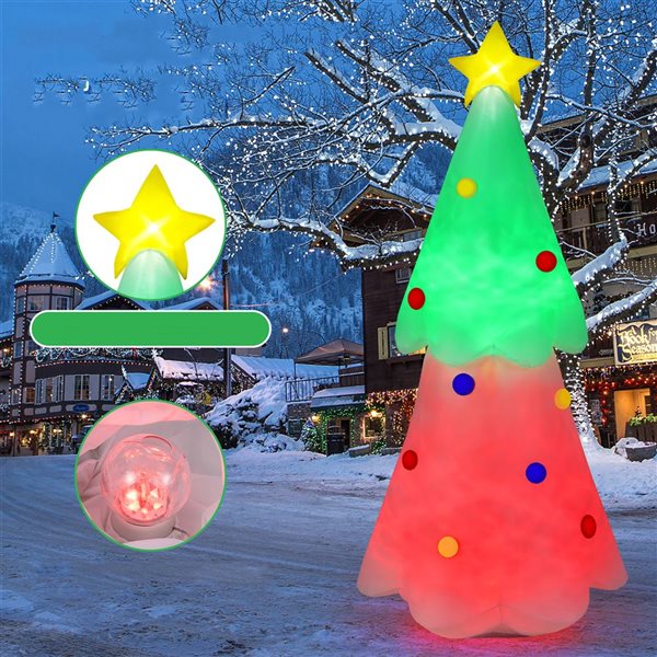 Costway 6.2-ft H Lighted Inflatable Xmas Tree with Topper Star