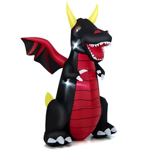 Costway 8-ft Inflatable Halloween Giant Fire Dragon with LED Lights