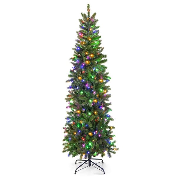 Costway 6ft PreLit Hinged Artificial Christmas Tree with 648 Branch
