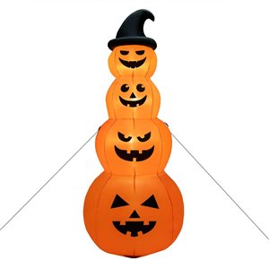 Costway 8-ft Inflatable Halloween Stacked Pumpkins with LED Lights
