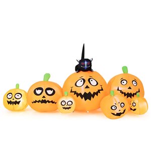 Costway 8-ft L Inflatable Halloween Pumpkins with LED Ligths