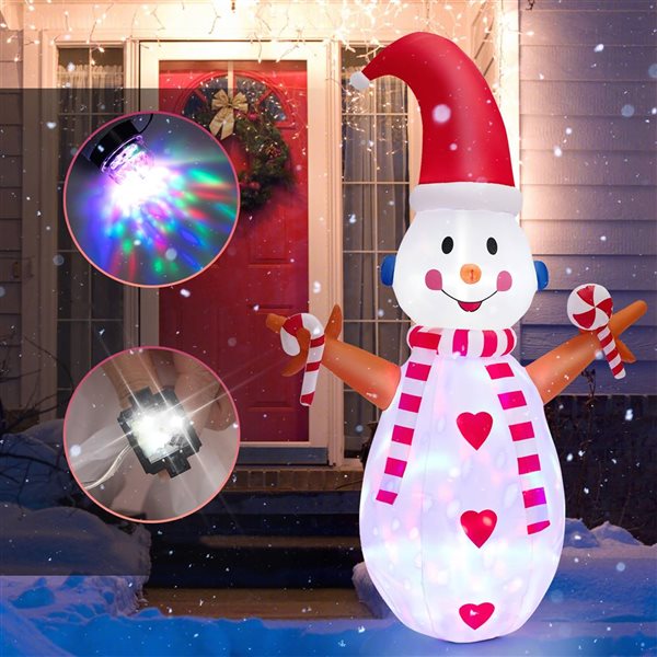 Costway 8-ft H Lighted Inflatable Christmas Snowman CM24088US | RONA