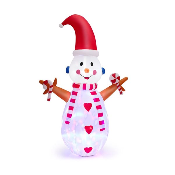 Costway 8-ft H Lighted Inflatable Christmas Snowman CM24088US | RONA