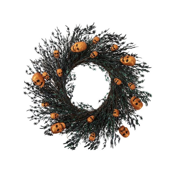 Northlight 22-in diameter Indoor Skulls and Spiders Halloween Twig ...