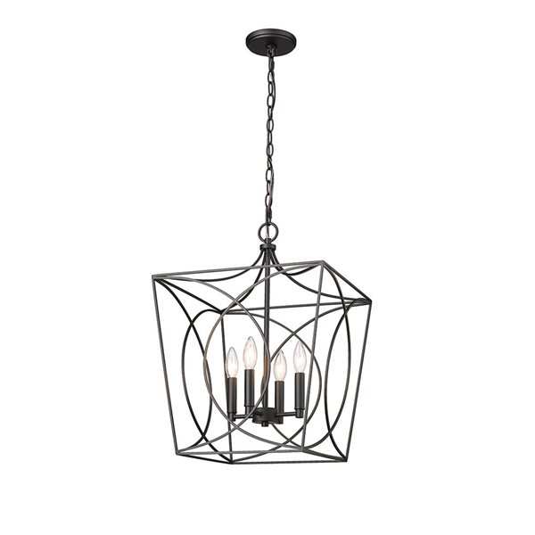 Millennium Lighting Tracy Matte Black Metal Transitional Geometric Standard Medium Pendant Light